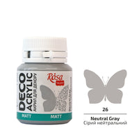 Akryl na dekorace, MATT, 20 ml, ROSA TALENT – Neutral Gray mat