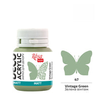 Akryl na dekorace, MATT, 20 ml, ROSA TALENT – Vintage Green mat