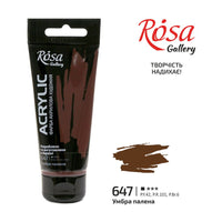 Akrylová barva, 60 ml, ROSA Gallery – Burnt Umber