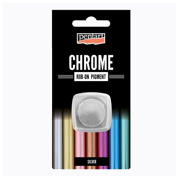 Rub-on chromový prášek Pentart 0.5 g – strieborná