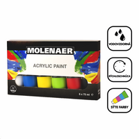 Sada akrylových barev Molenaer 6 x 75 ml - mix barev