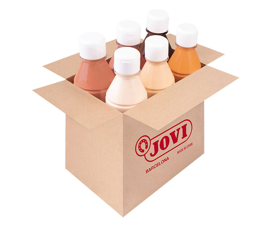 Sada dětských barev JOVI Premium tekutá tempera 6 x 250 ml tělové odstíny