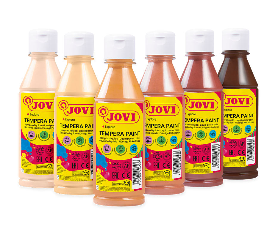 Sada dětských barev JOVI Premium tekutá tempera 6 x 250 ml tělové odstíny