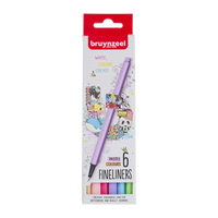 Sada popisovačů Bruynzeel Fineliner pastelové – 6 ks / 0,4 mm