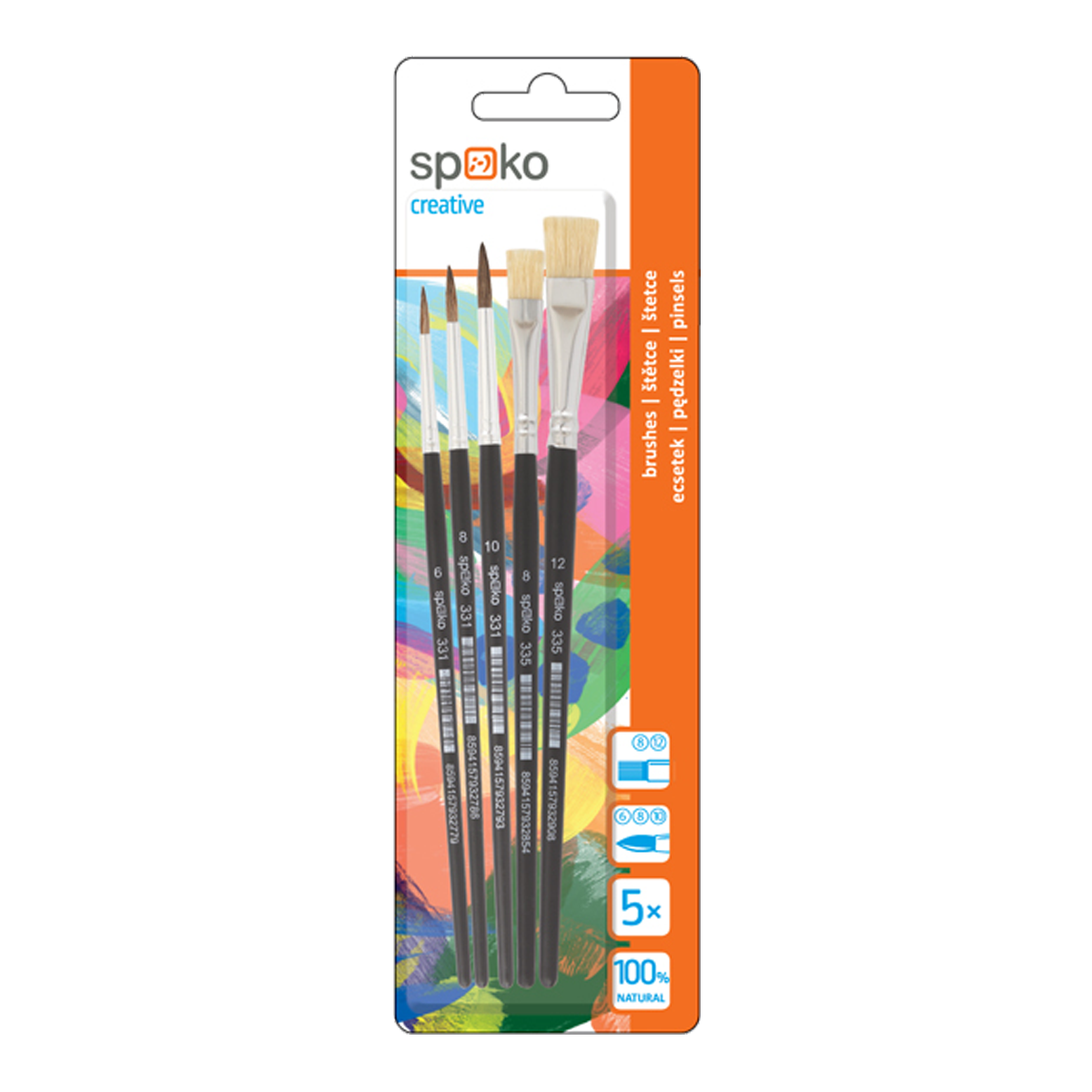 Sada školních štětců Spoko S0339, 5 ks
