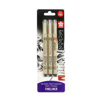 Sada technických per SAKURA Pigma Micron černá - 3 ks