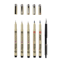 Sada technických per SAKURA Pigma Micron Manga - 6 ks černá