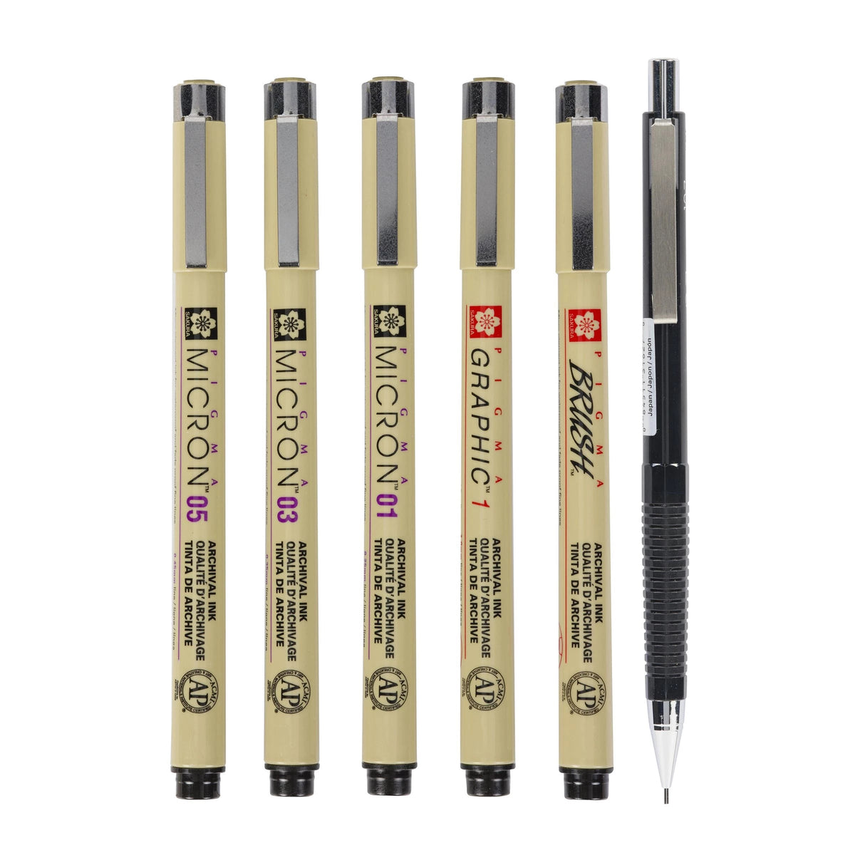 Sada technických per SAKURA Pigma Micron Manga - 6 ks černá