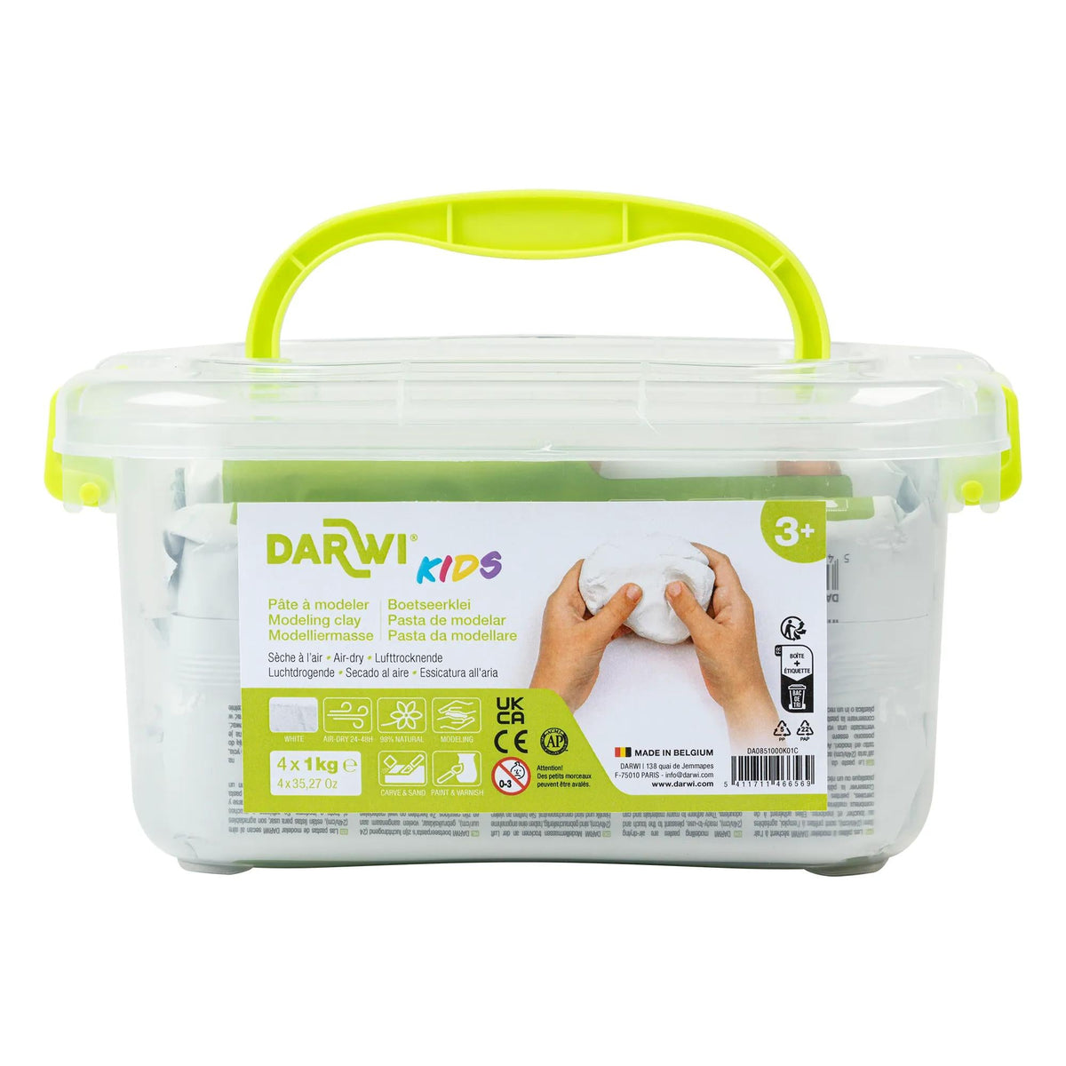 Samotvrdnoucí modelovací hmota DARWI Kids bílá 4 x 1000 g