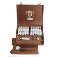 Dřevěný box s olejovými barvami Schmincke NORMA Professional 11 x 35 ml + příslušenství