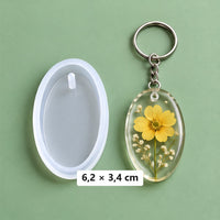 oválná forma 6,2 × 3,4 cm + 3 klíčenkové kroužky