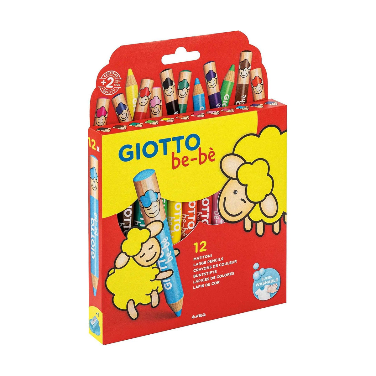 Silné kulaté pastelky GIOTTO Be-Be – 12 barev