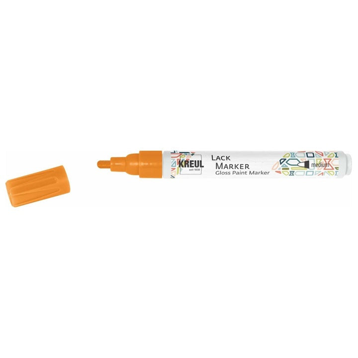 Lesklý lakový popisovač Kreul medium – neónová oranžová