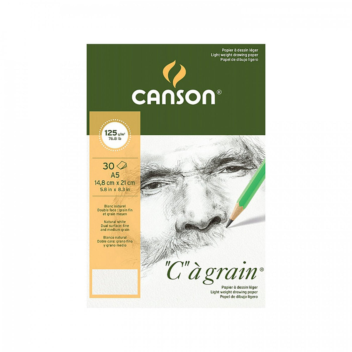 Skicák CANSON C a grain 125 g/m² A4 - 30 listů, kroužková vazba