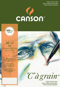 Skicák CANSON C a grain 180 g - 30 listů, A4, jemnozrnný lepený