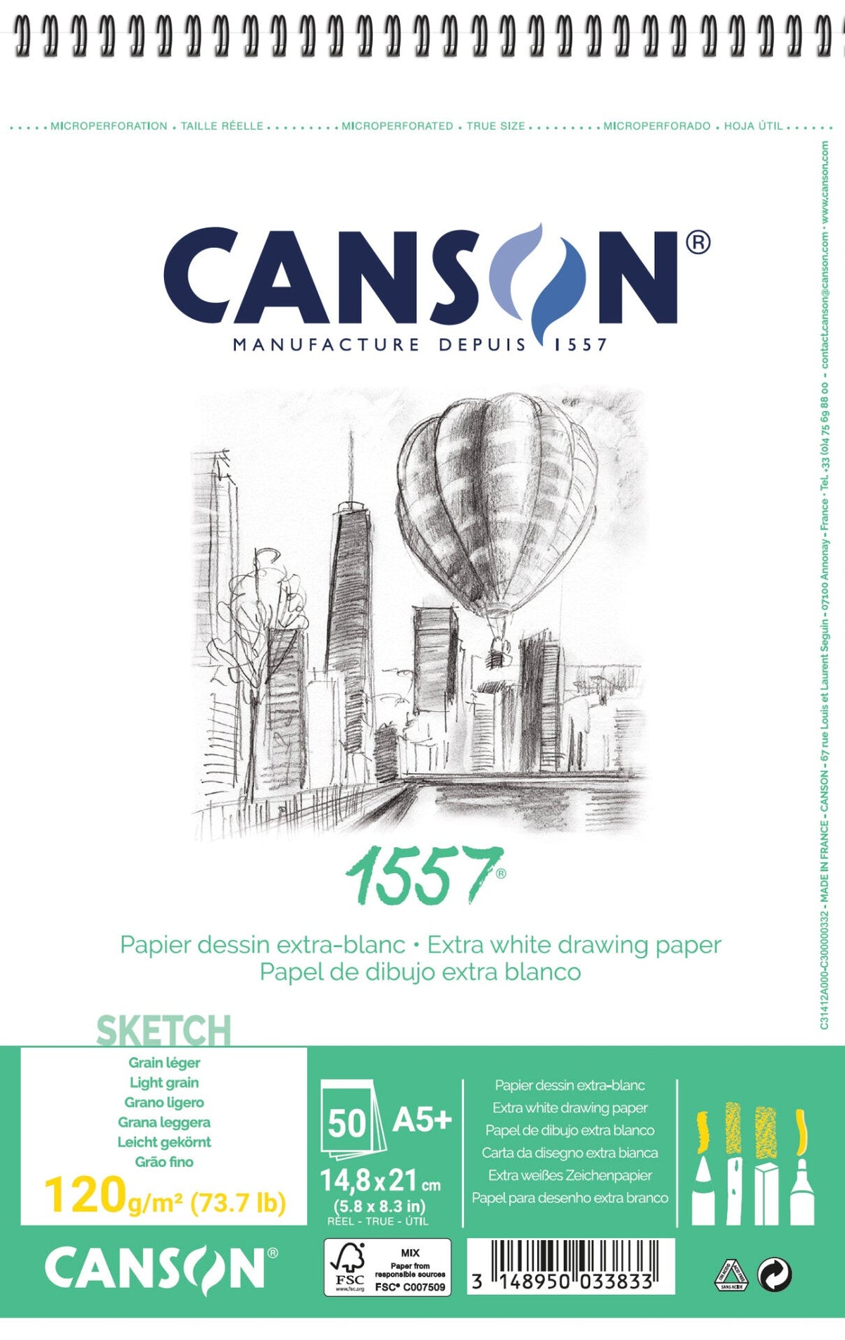 Skicovací blok CANSON 1557 - 120 g, 50 listů