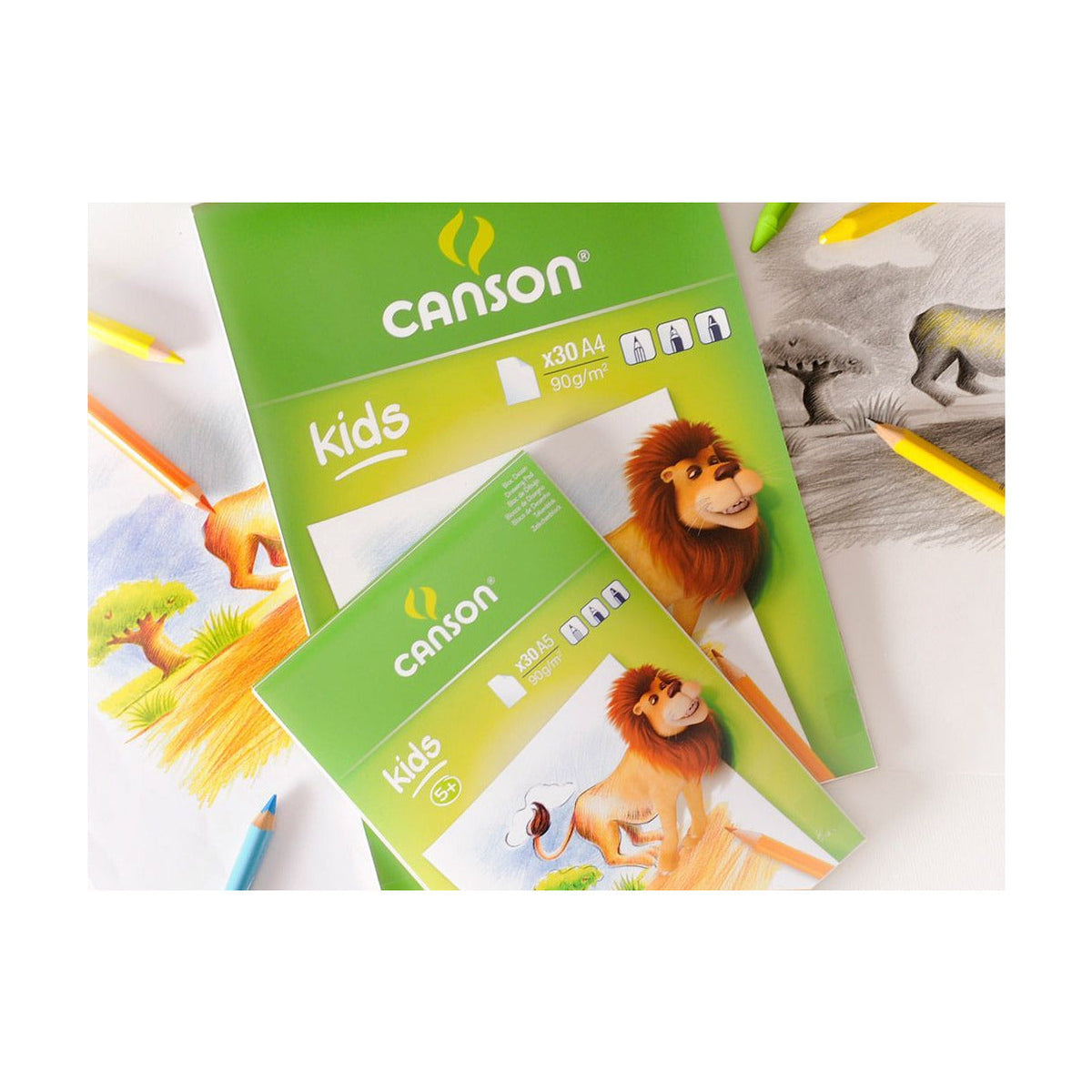 Skicovací blok CANSON Kids 90 g/m² – 30 listů, formáty A5 – A4