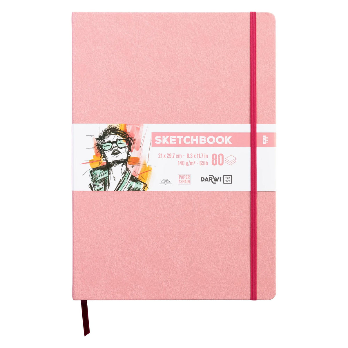Skicovací blok DARWI For You Soft Pink A4 - 140 g/m2, 80 listů