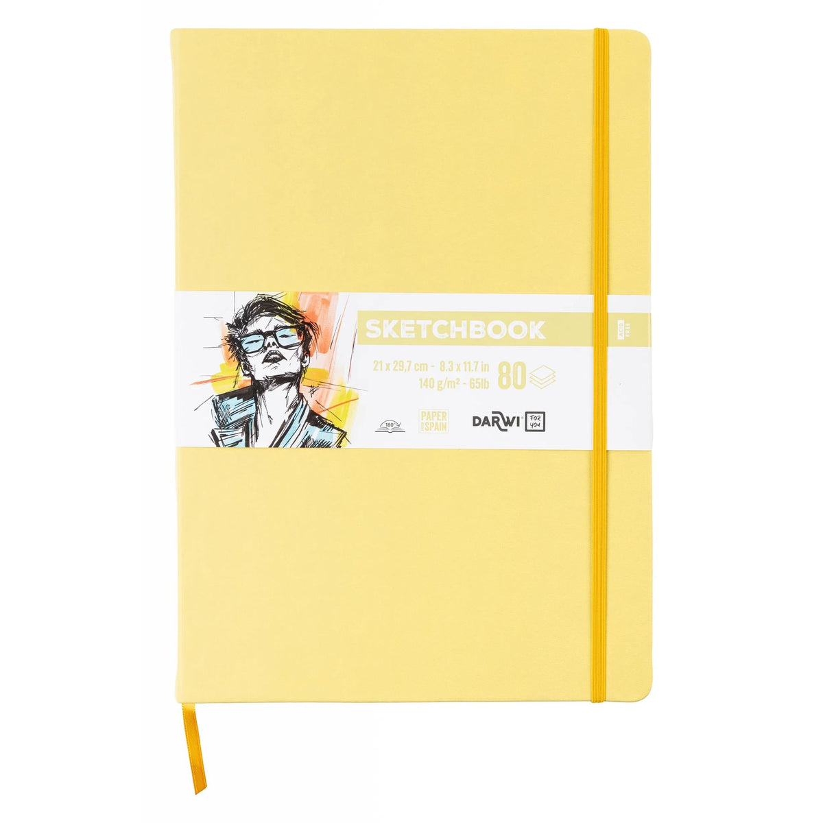Skicovací blok DARWI Soft Yellow A4 140 g 80 listů