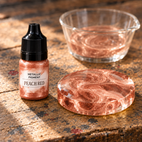 Tekutý metalický pigment do pryskyřice 5 ml – broskvově červená