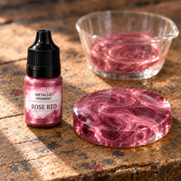 Tekutý metalický pigment do pryskyřice 5 ml – růžovo-červená