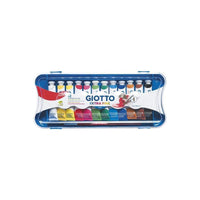 Temperové barvy GIOTTO Extra Fine v tubách se štětcem – 12 ks