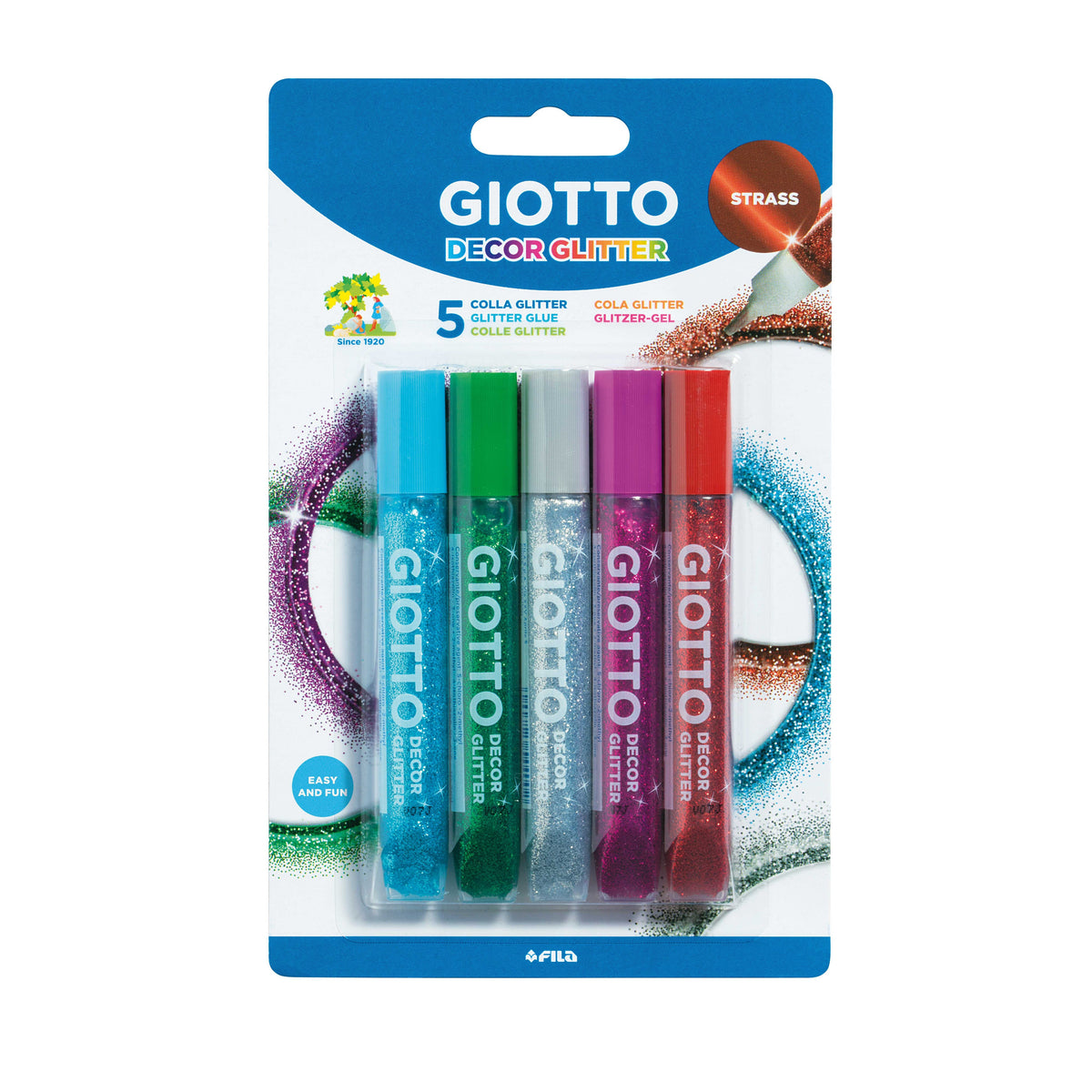 Třpytivé lepidlo GIOTTO Glitter Glue kamínkové barvy 5 x 10 g