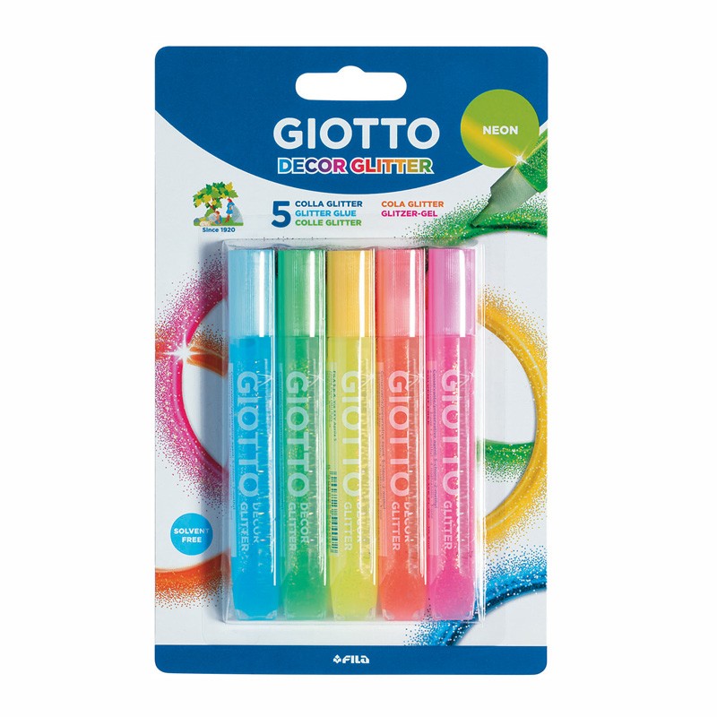 Třpytivé lepidlo GIOTTO Glitter Glue neonové barvy 5 x 10 g