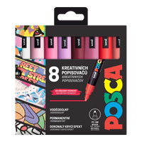 Posca sada popisovačů PC-5M, LOVE, 1,8 - 2,5 mm, mix teplých tónů (8 ks)