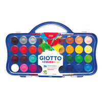 Vodové barvy GIOTTO Aquarelli průměr 30 mm, 36 ks se 2 štětci