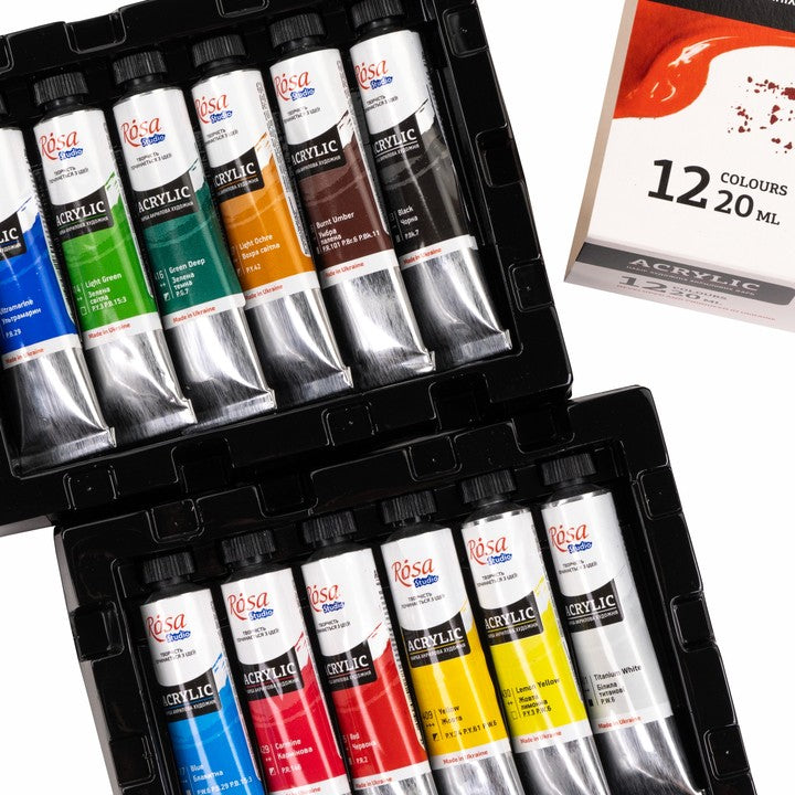 Súprava akrylových farieb ROSA STUDIO | 12x20 ml