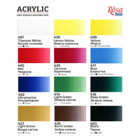 Súprava akrylových farieb ROSA STUDIO | 12x20 ml