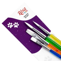Sada štetcov ROSA Kids 4 ks syntetických | okrúhly č. 6, 8, plochý č. 6, 10