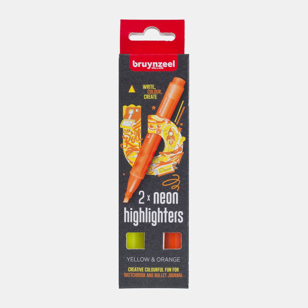 Zvýrazňovače Bruynzeel / sada 2 ks – žlutá a oranžová