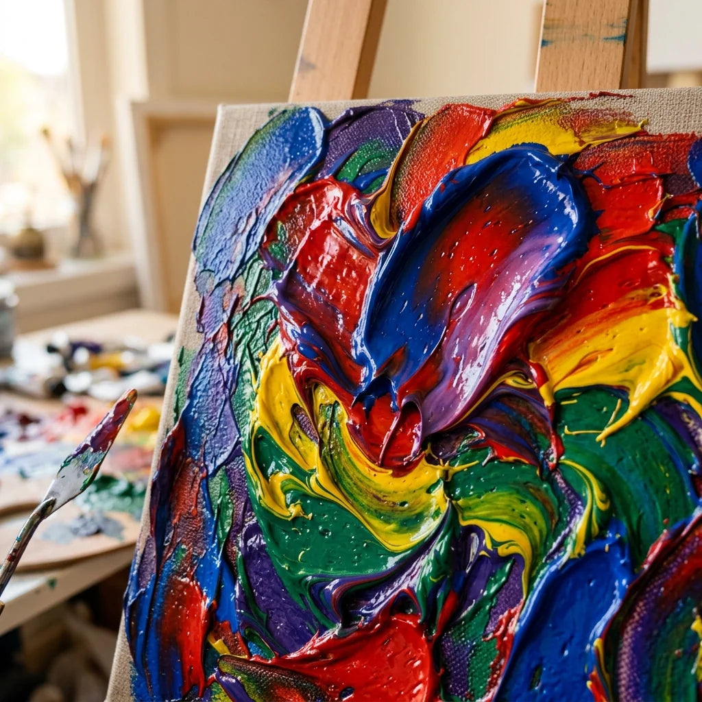 Husté impasto textury akrylem El Greco