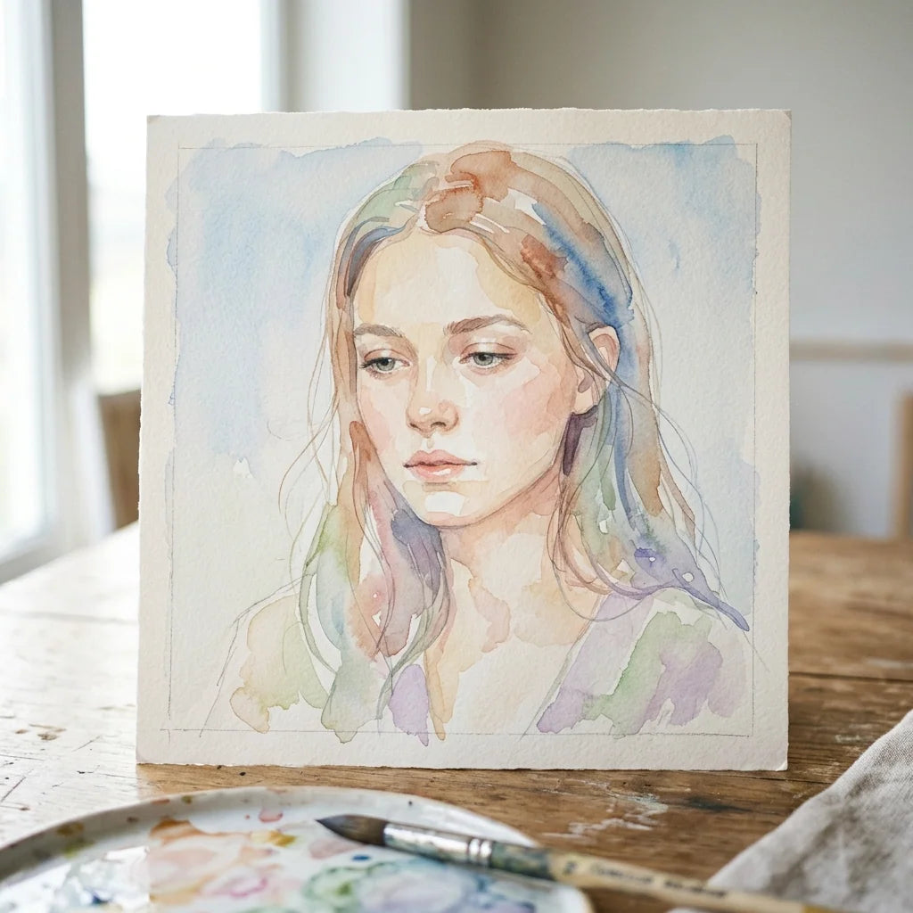 Akvarelová ilustrace na papíře