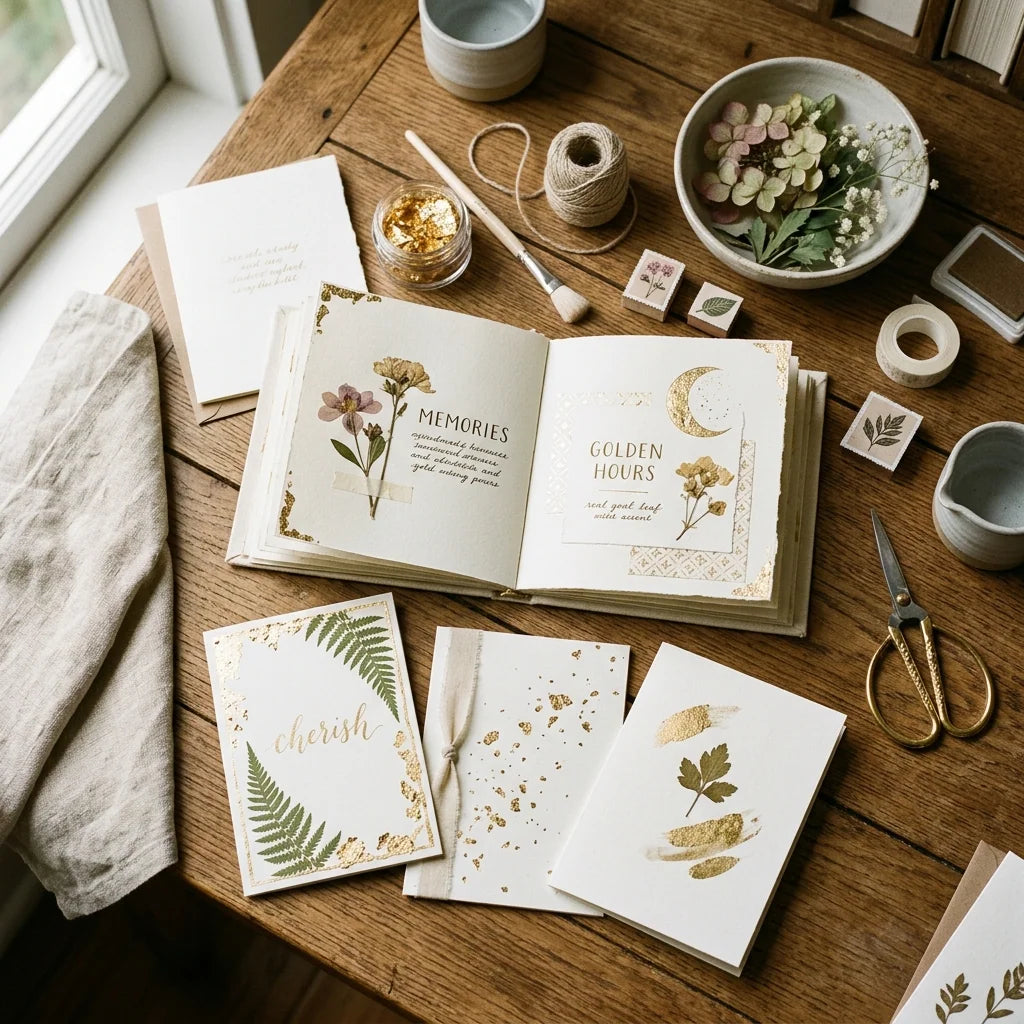 Zlaté akcenty ve scrapbookingových pracích